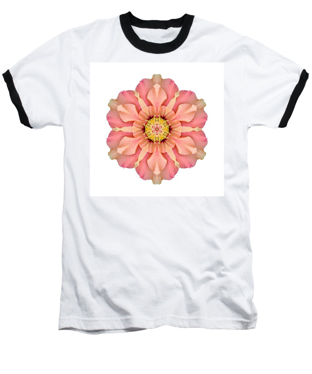 Flower Baseball T-Shirt featuring the photograph Hibiscus rosa-sinensis I Flower Mandala White by David J Bookbinder