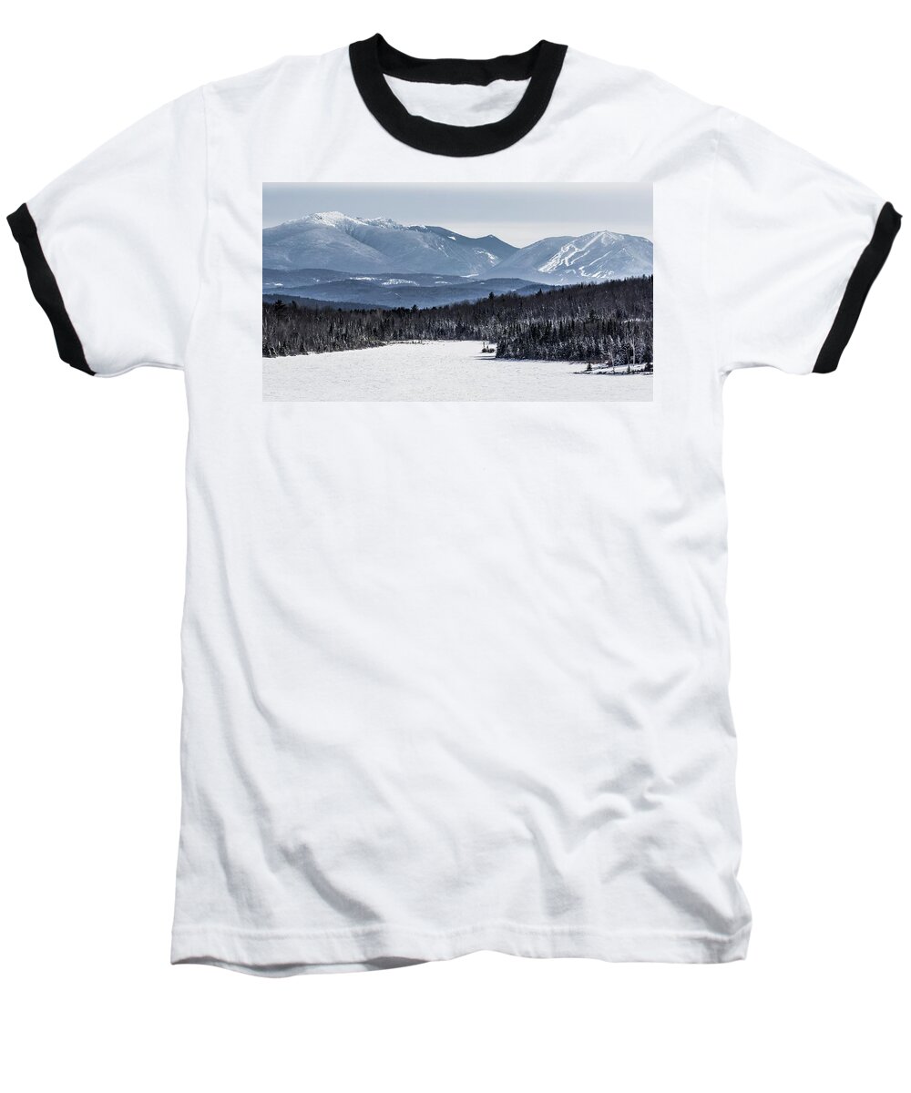 New Hampshire Baseball T-Shirt featuring the photograph Winter Mountains by Tim Kirchoff