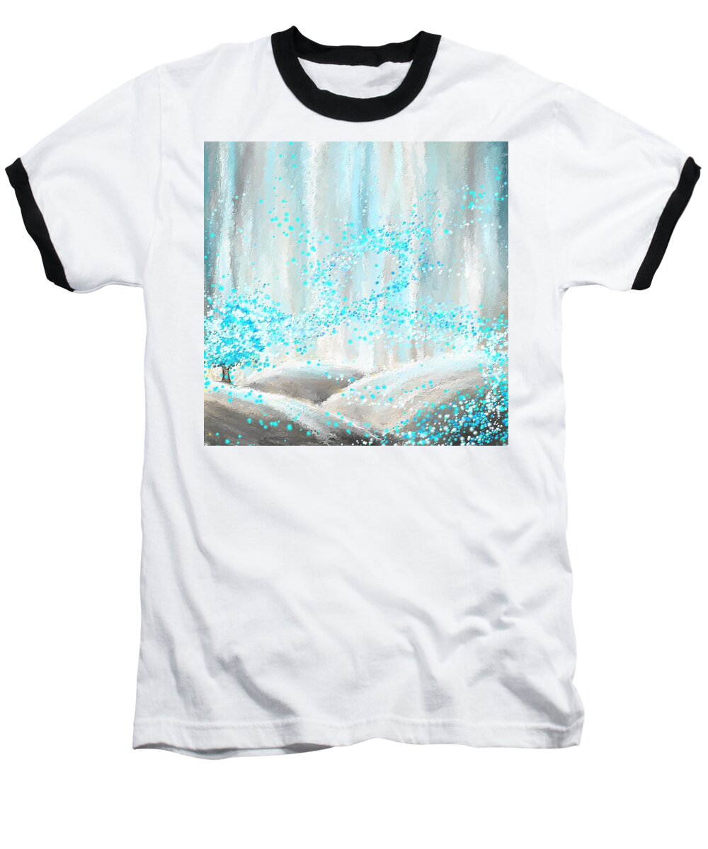 Blue Baseball T-Shirt featuring the painting Winter Showers by Lourry Legarde