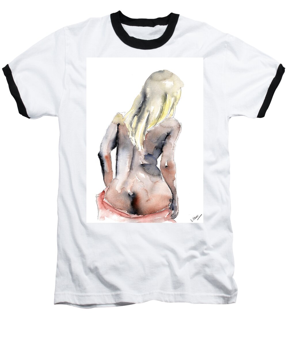 Erotic Baseball T-Shirt featuring the painting Yours alone - By Lesley Silver by John Silver