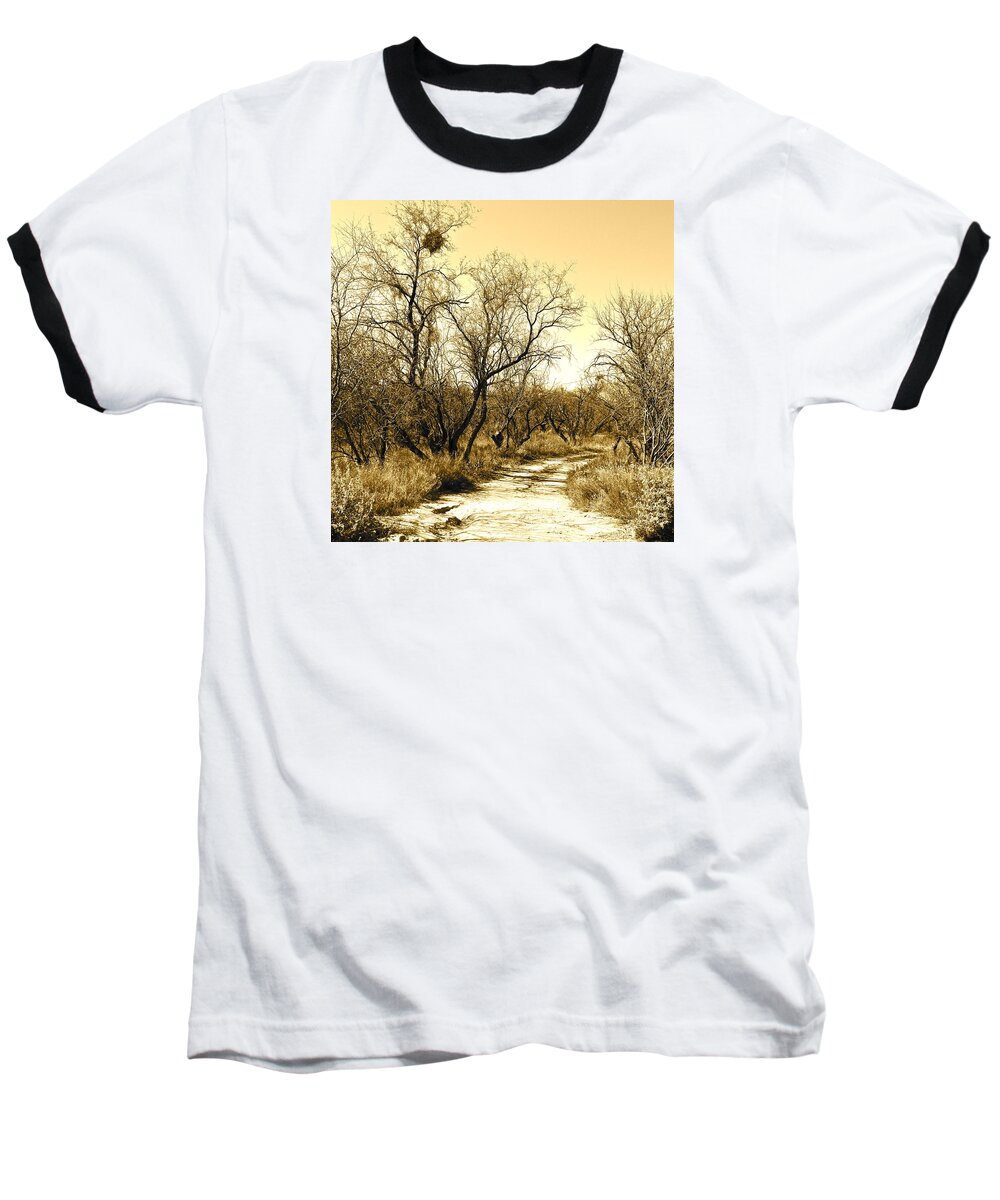 Sepia Baseball T-Shirt featuring the photograph Desert Trail by Kume Bryant