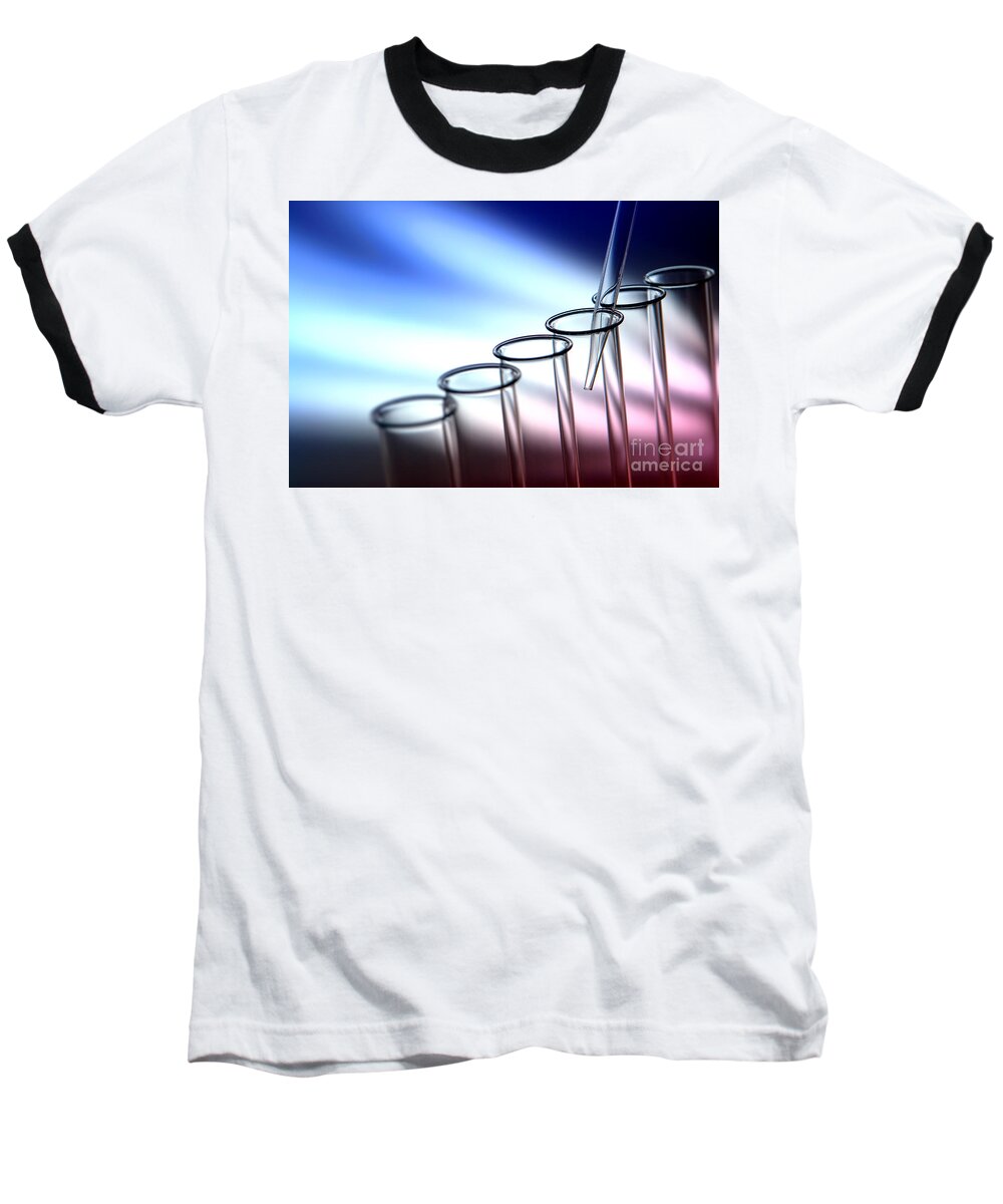 Test Baseball T-Shirt featuring the photograph Laboratory Test Tubes in Science Research Lab #3 by Science Research Lab