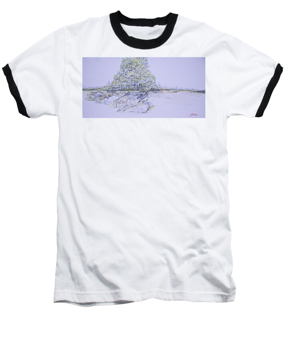 Trees Baseball T-Shirt featuring the painting A Day In Central Park by Jack Diamond