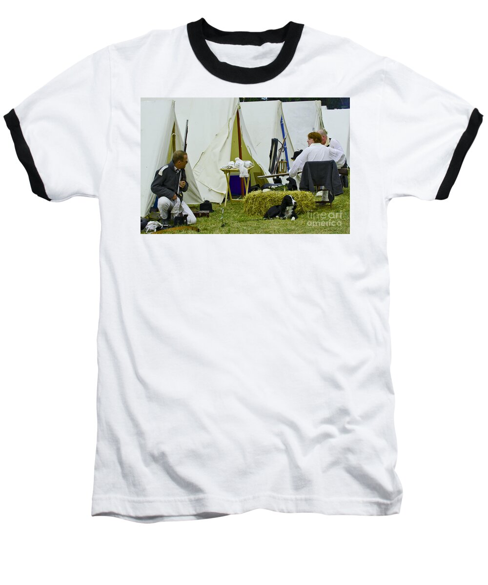 War Baseball T-Shirt featuring the photograph American Camp by JT Lewis