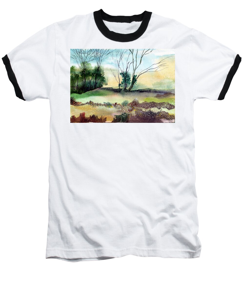 Tree Baseball T-Shirt featuring the painting Far Beyond by Anil Nene