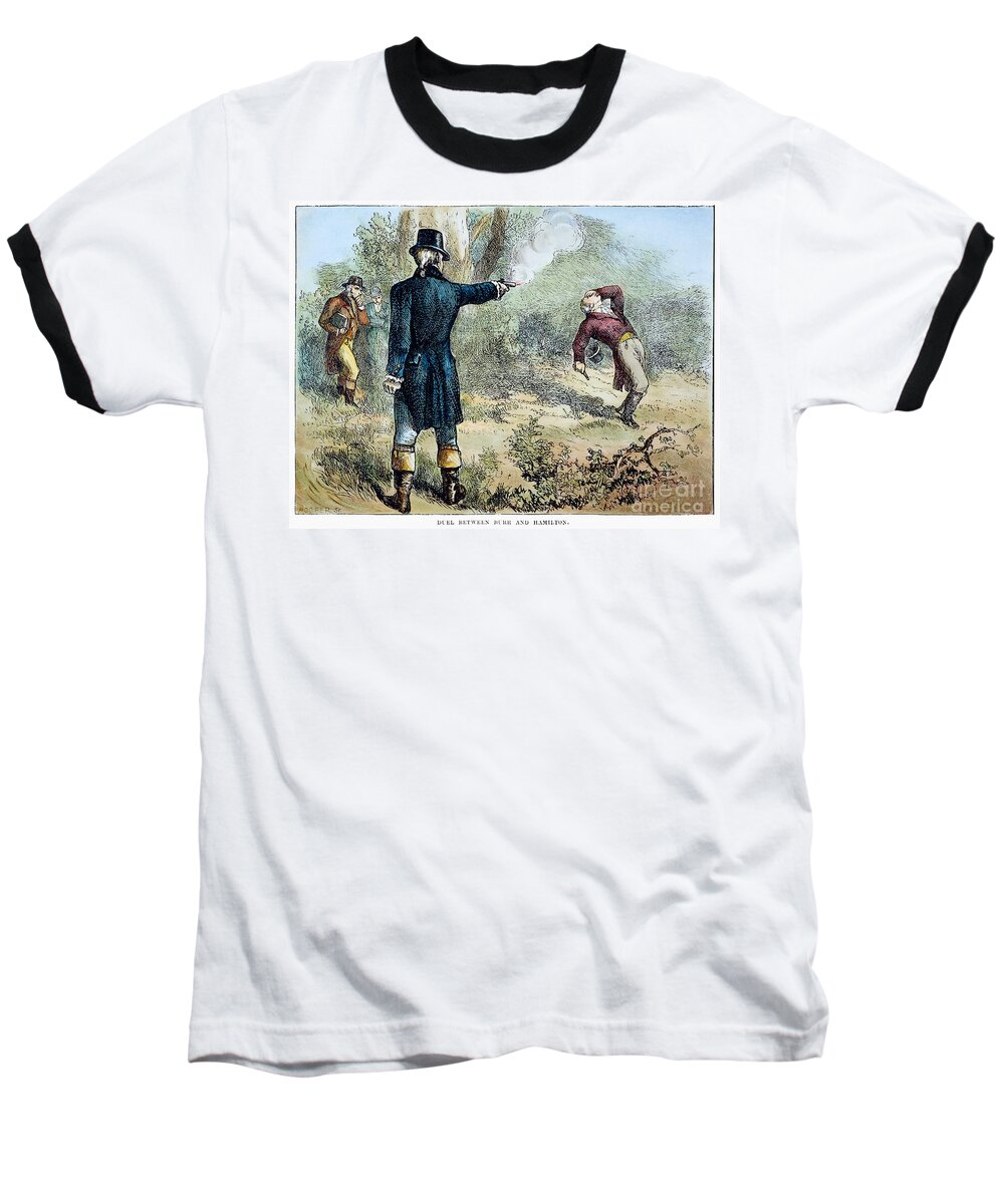 1804 Baseball T-Shirt featuring the drawing Hamilton-burr Duel, 1804 by Granger