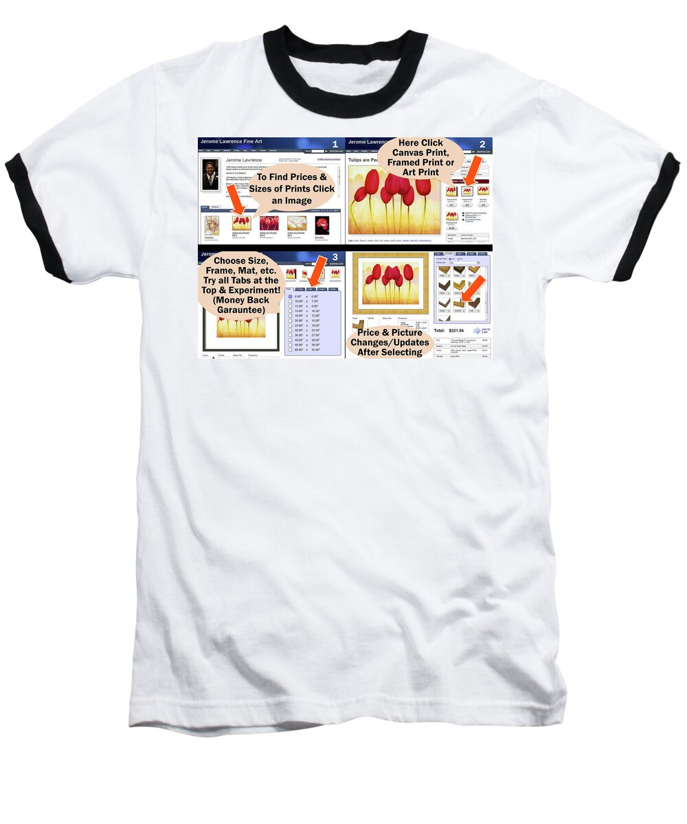 Instructions Baseball T-Shirt featuring the painting Learn How it Works by Jerome Lawrence