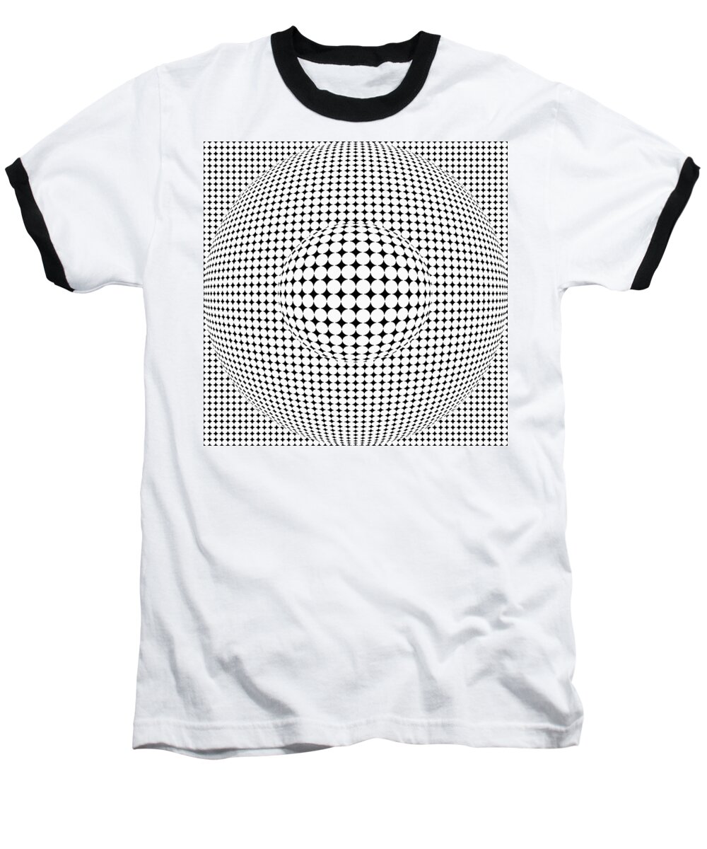 Optical Illusion Baseball T-Shirt featuring the digital art Optical illusion ball in ball by Sumit Mehndiratta