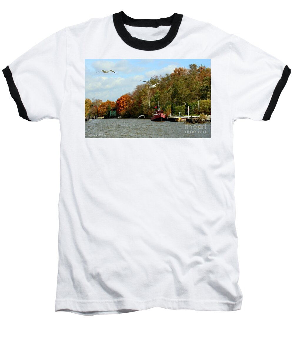 Landscape Baseball T-Shirt featuring the photograph Port Dover Harbour by Barbara McMahon