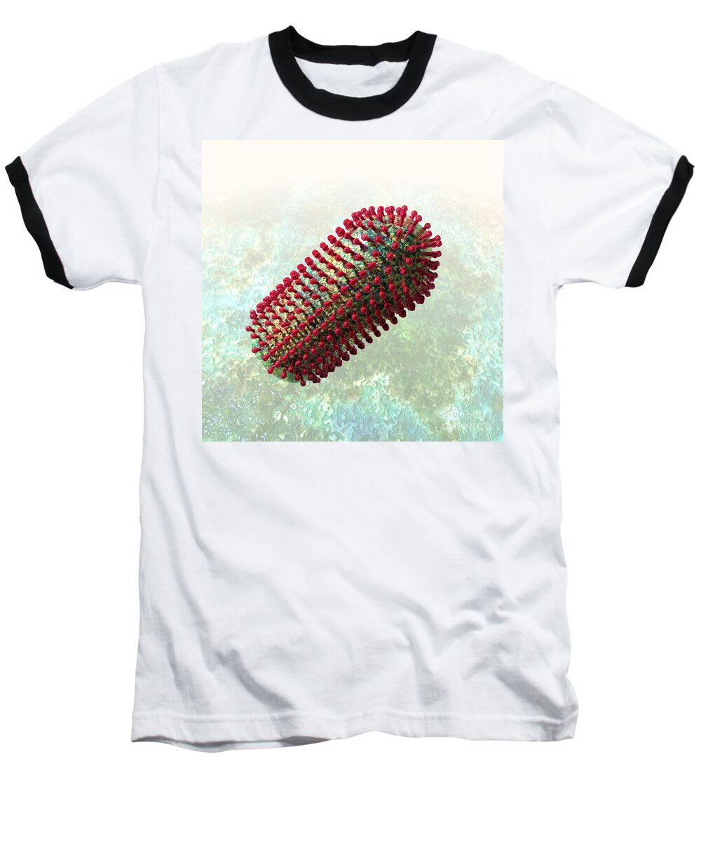 Biological Baseball T-Shirt featuring the digital art Rabies Virus 2 by Russell Kightley