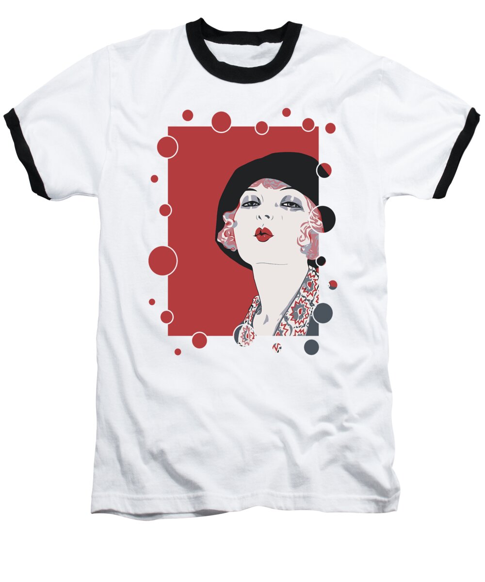 Lovers Baseball T-Shirt featuring the digital art Kiss from a flapper girl by Heidi De Leeuw