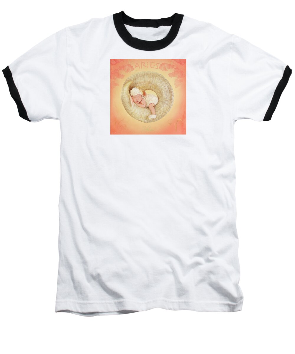 Zodiac Baseball T-Shirt featuring the photograph Aries by Anne Geddes