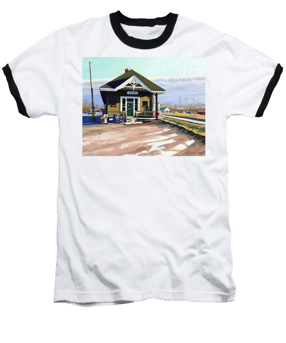 256 Baseball T-Shirt featuring the painting Aurora A Going Concern #1 by Phil Chadwick