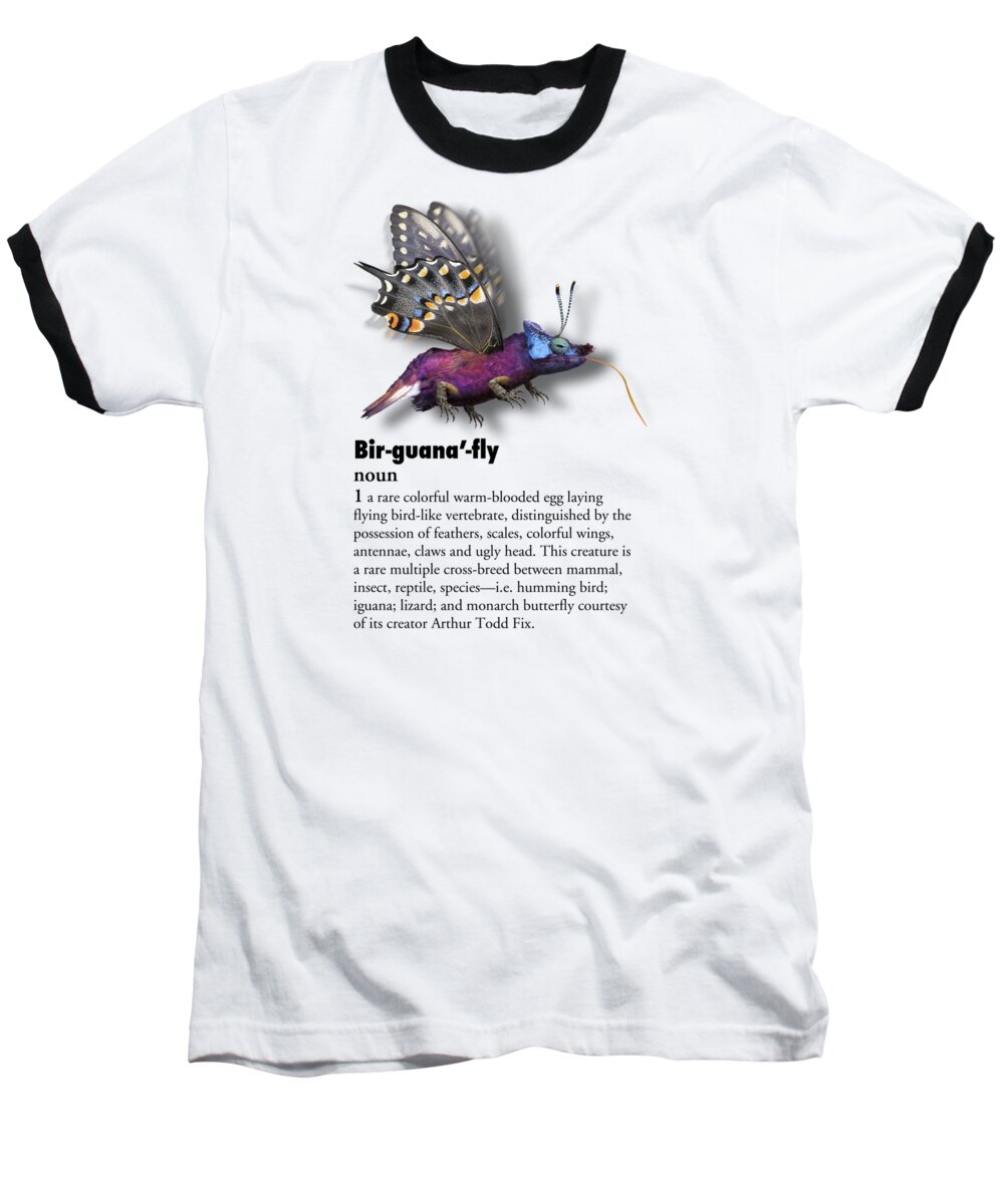 Birguanafly Baseball T-Shirt featuring the digital art Birguanafly by Arthur Fix