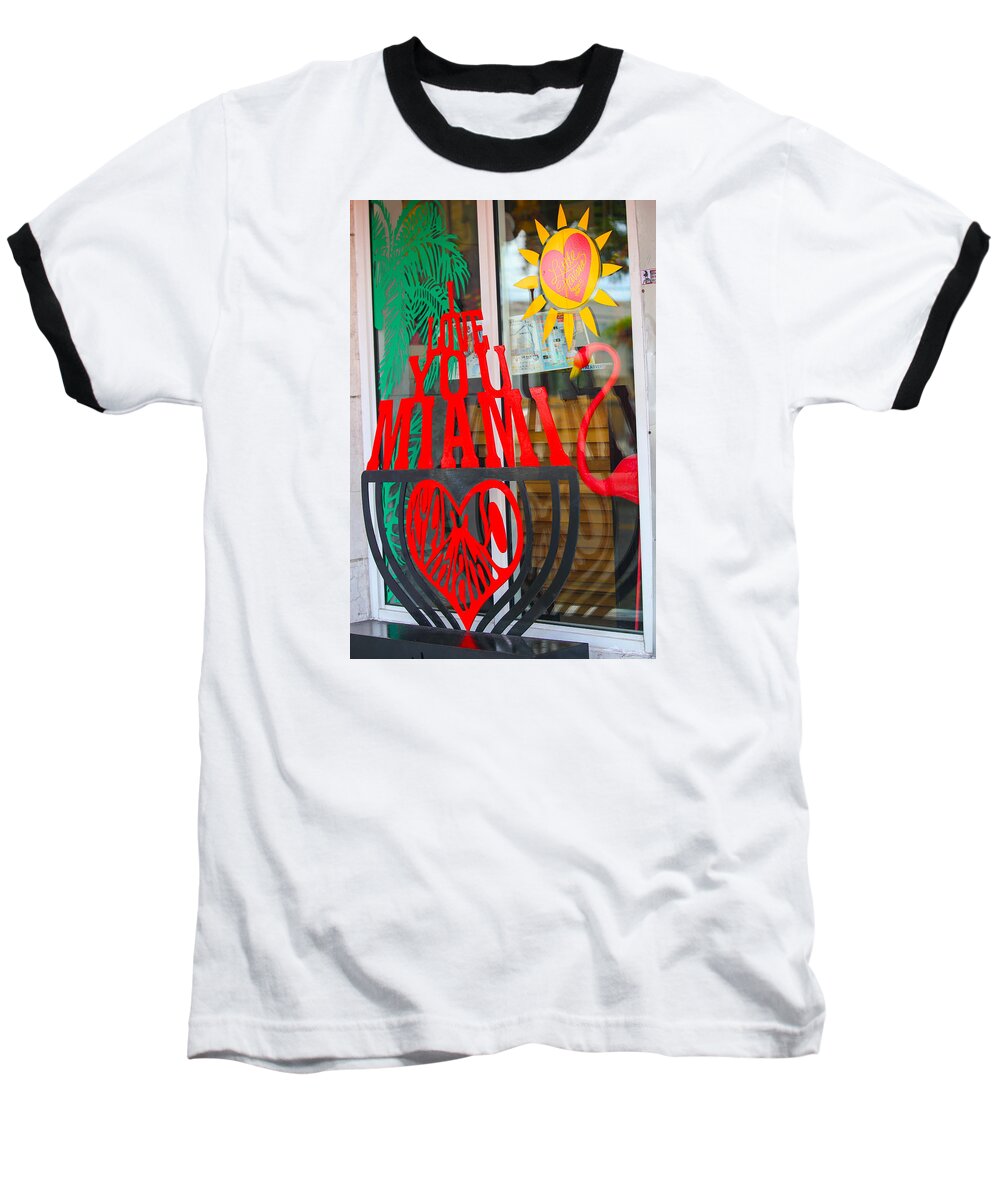 Calle Ocho Baseball T-Shirt featuring the photograph Calle Ocho #1 by Dart Humeston
