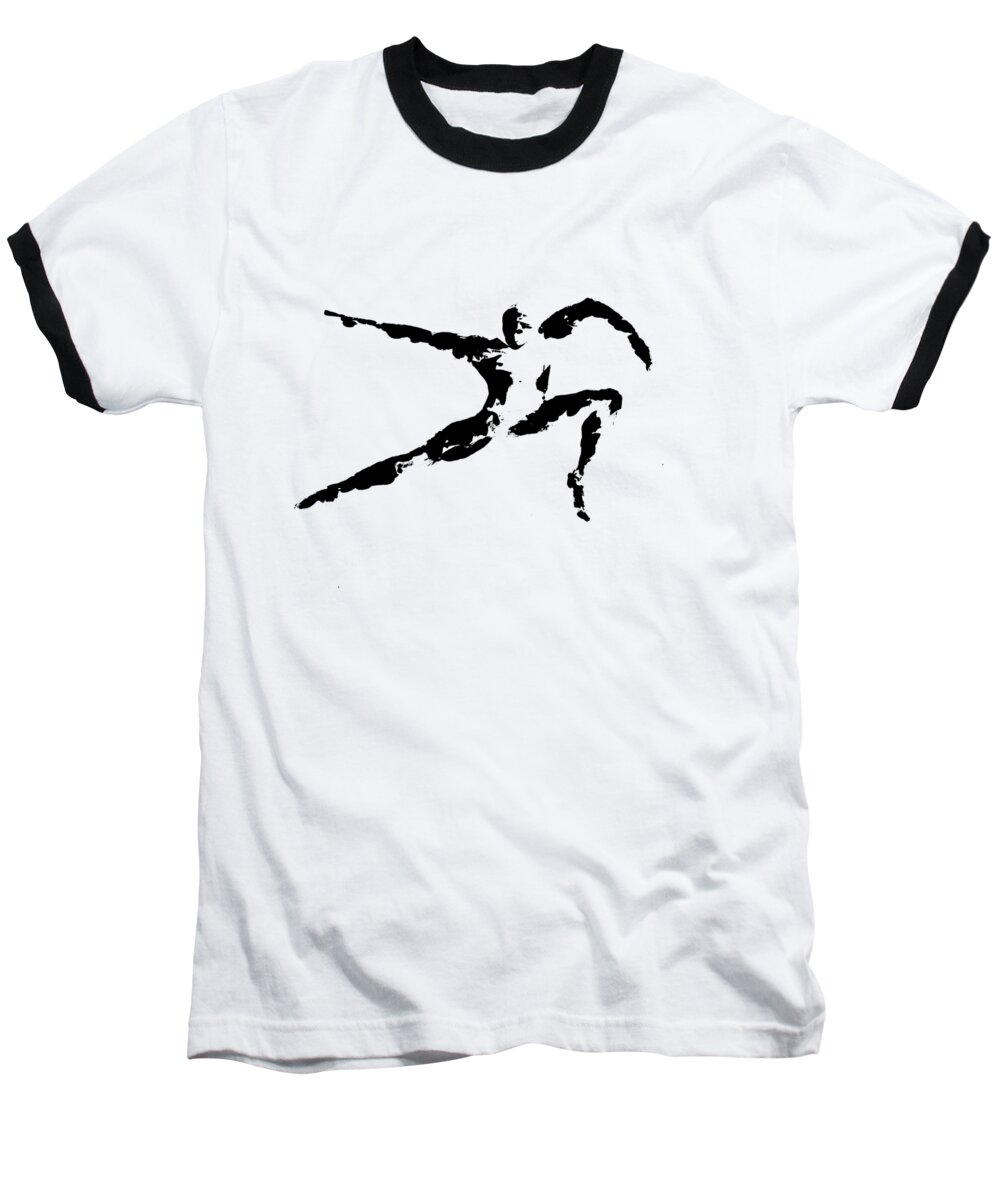 Dance Baseball T-Shirt featuring the painting Crouch #1 by Emily Page