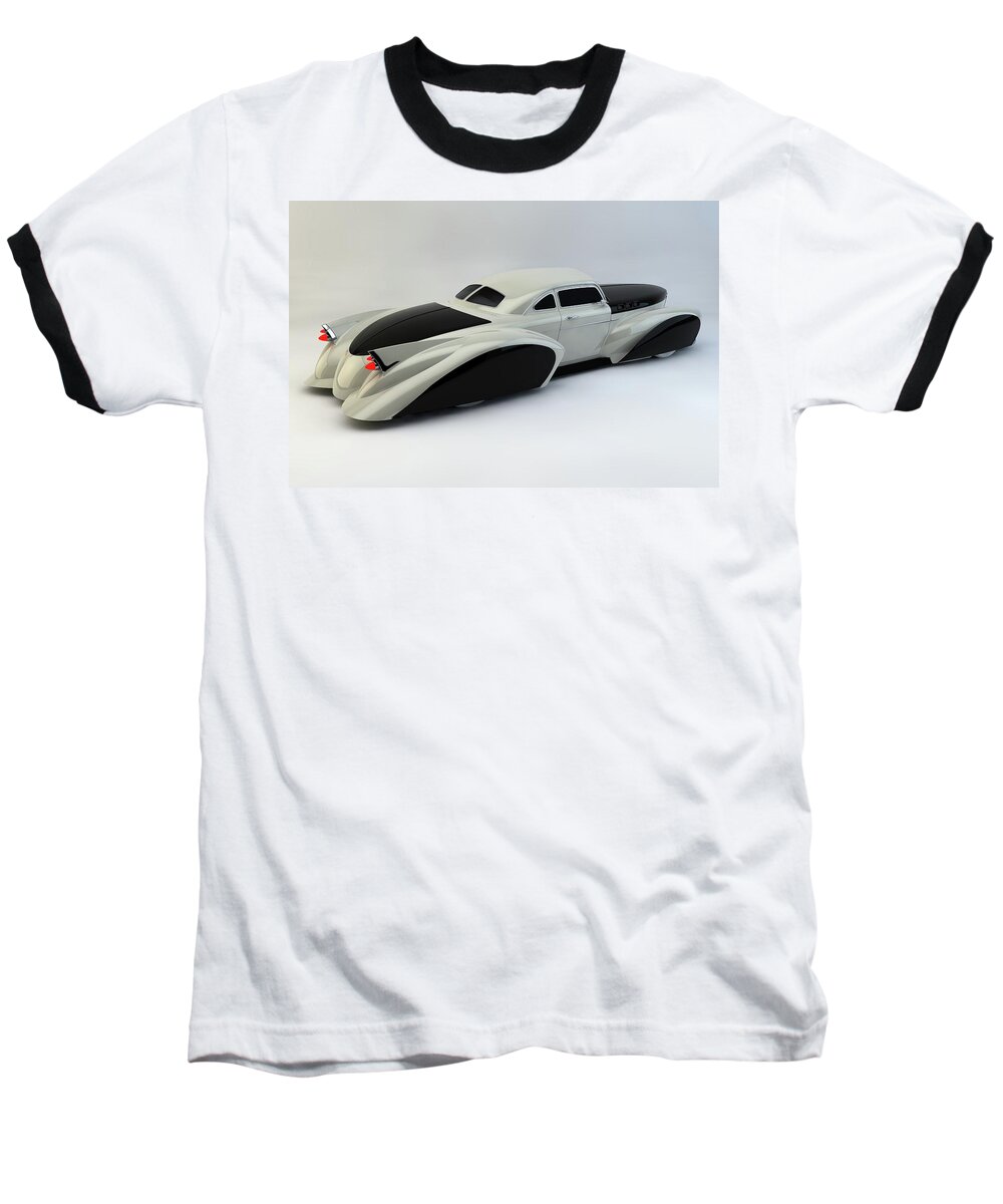  #collector Cars#3d Render#hot Rod #custom #hot Rods #chopped Top# 3d Render# Custom # Lead Sled#visualization # C4d #3d Model#3d Rendering # Photorealistic # Retro # Auto # Vintage Cars #classic # Antique Cars Baseball T-Shirt featuring the photograph Custom Lead Sled #1 by Louis Ferreira