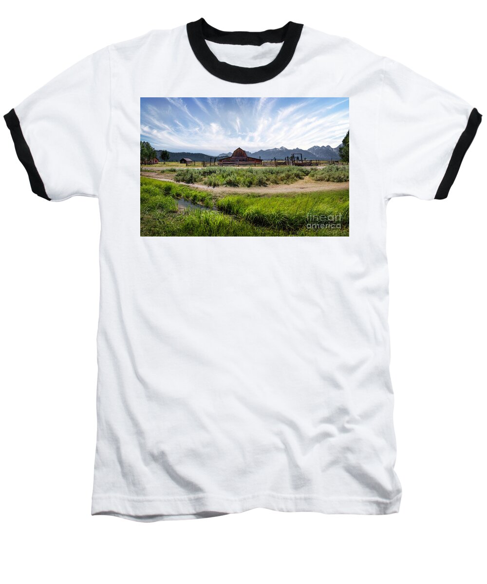 Mormon Row Morning Baseball T-Shirt featuring the photograph Mormon Row Morning by Karen Jorstad