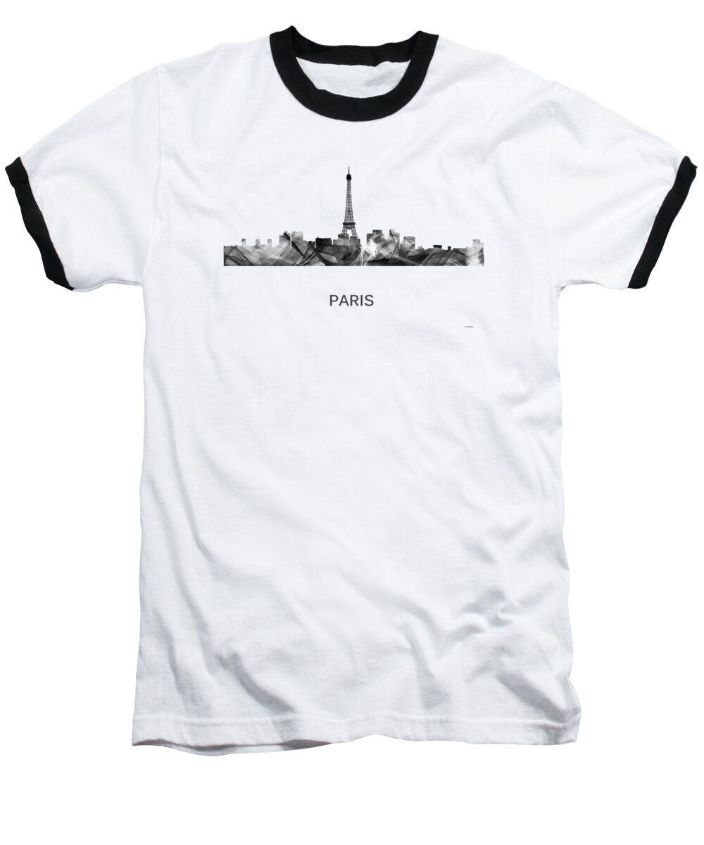 Paris France Skyline Baseball T-Shirt featuring the digital art Paris France Skyline #2 by Marlene Watson