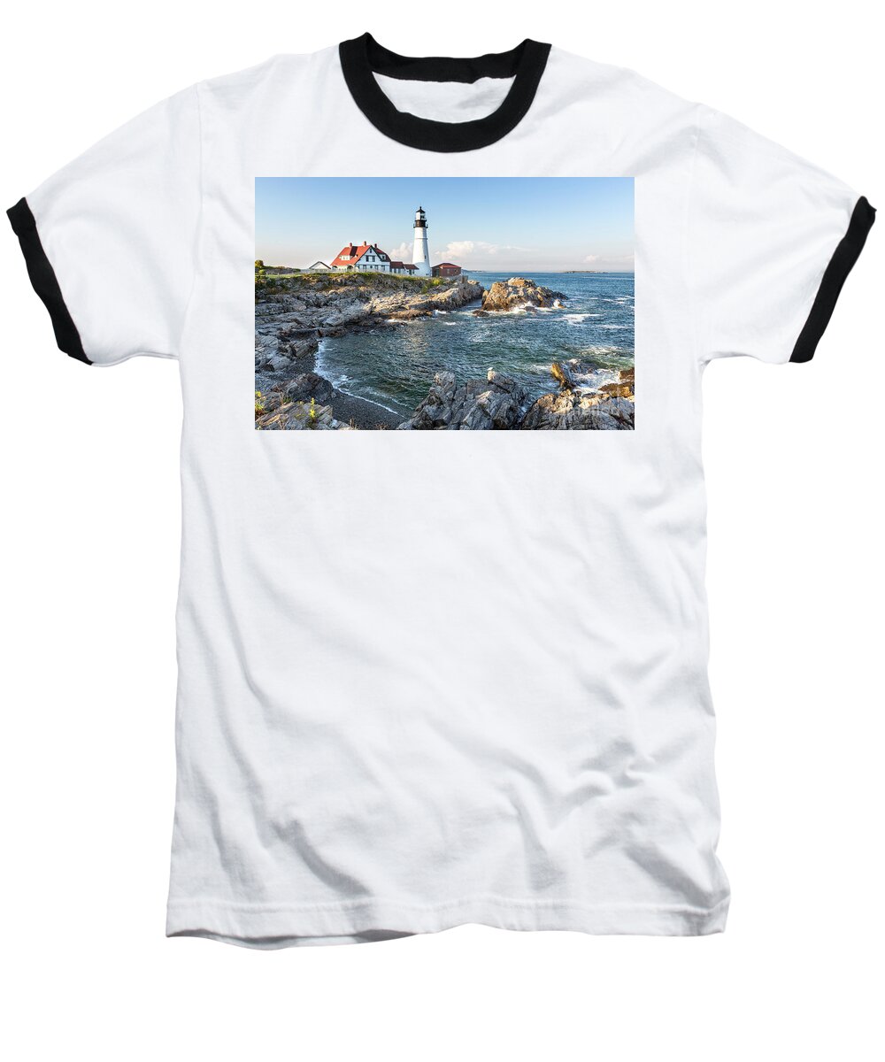Lighthouse Baseball T-Shirt featuring the photograph Portland Head Lighthouse #1 by Jane Rix