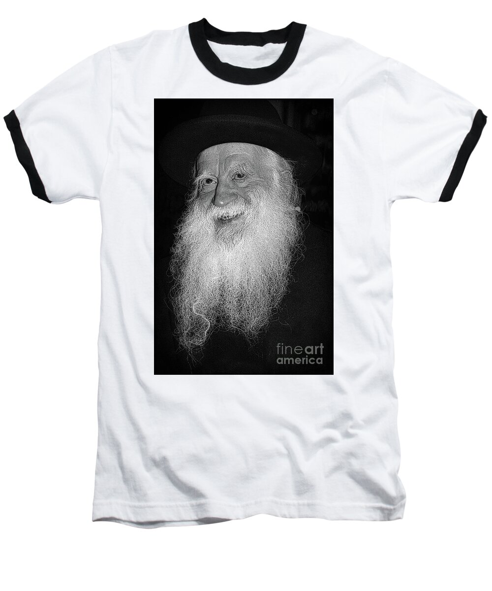 Segal Baseball T-Shirt featuring the photograph Rabbi Yehuda Zev Segal - Doc Braham - All Rights Reserved by Doc Braham