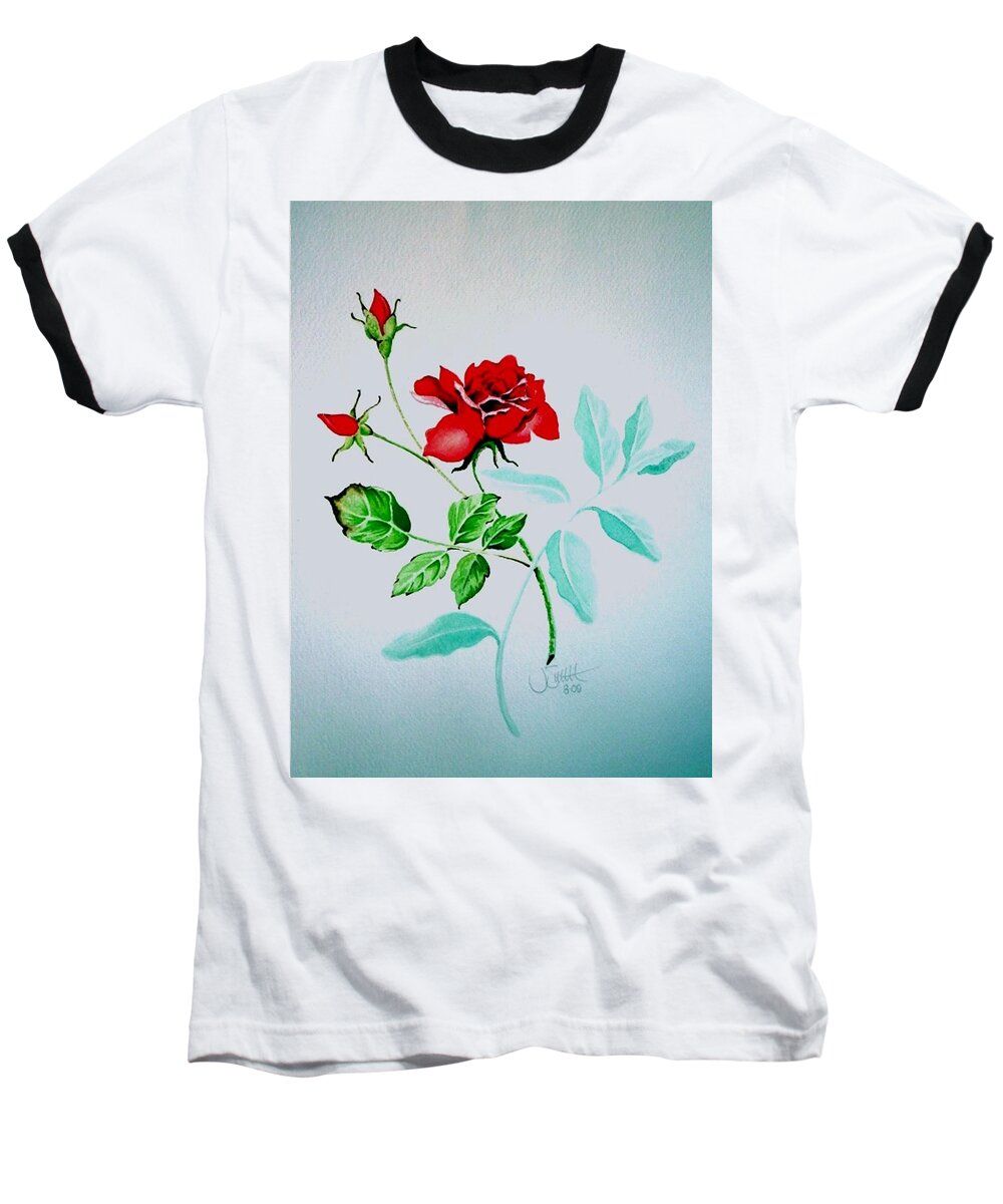 Roses Baseball T-Shirt featuring the painting Red Roses #1 by Jimmy Smith