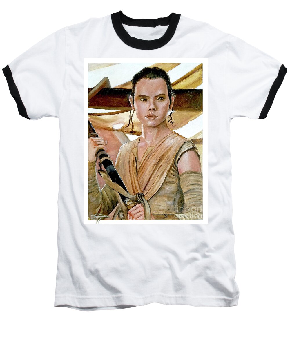 Rey Baseball T-Shirt featuring the painting Rey #1 by Tom Carlton