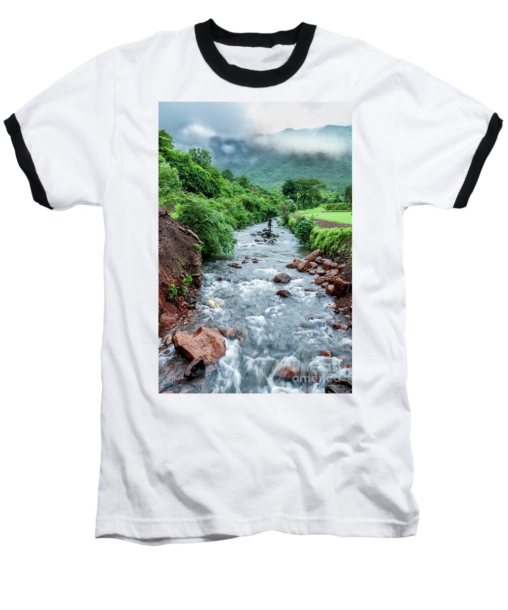 Stream Baseball T-Shirt featuring the photograph Stream #1 by Charuhas Images
