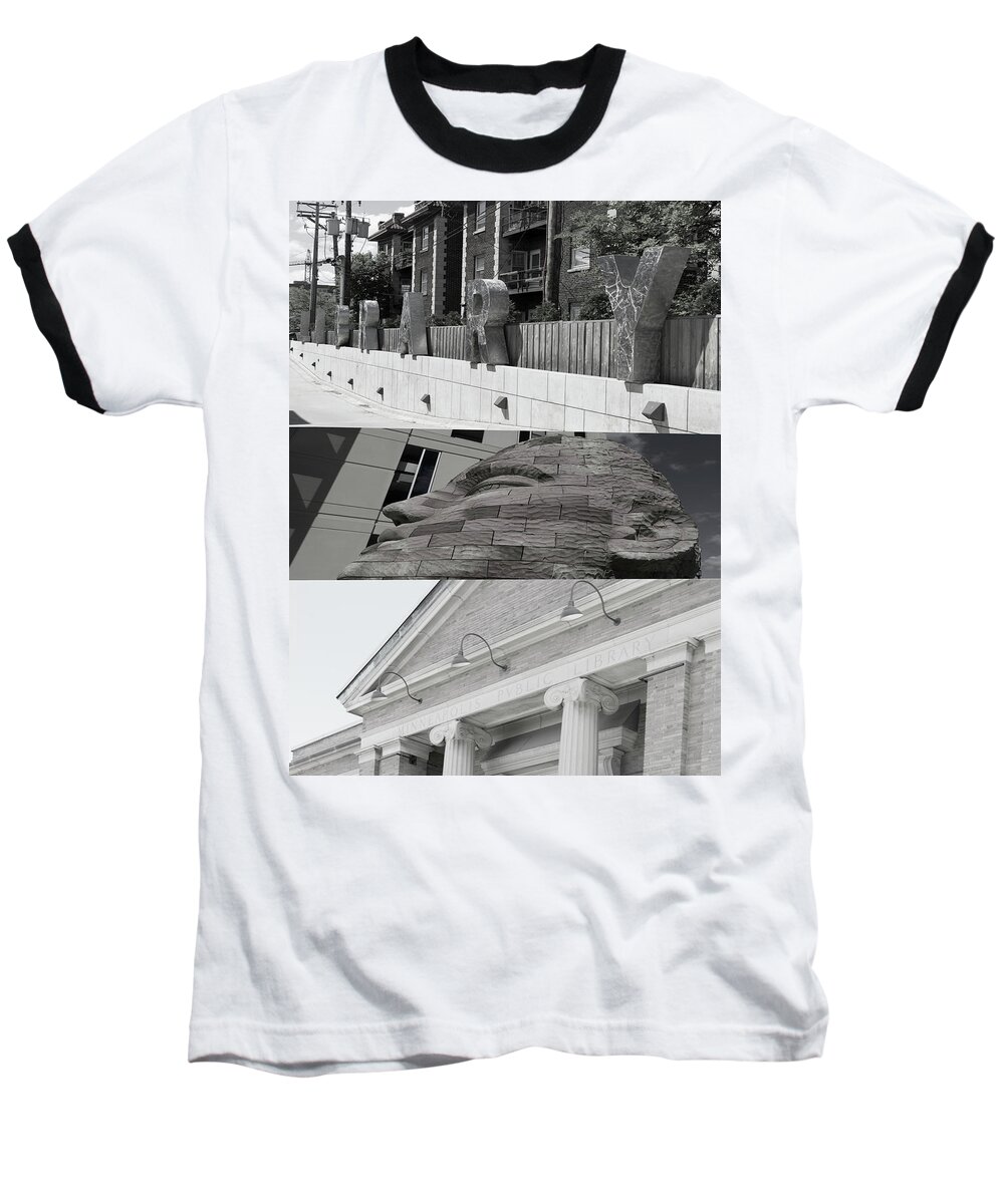 Uptown Area Baseball T-Shirt featuring the photograph Uptown Library #1 by Susan Stone