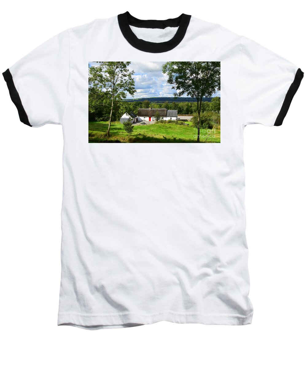 Thatched Cottage Baseball T-Shirt featuring the photograph A country scene #2 by Joe Cashin