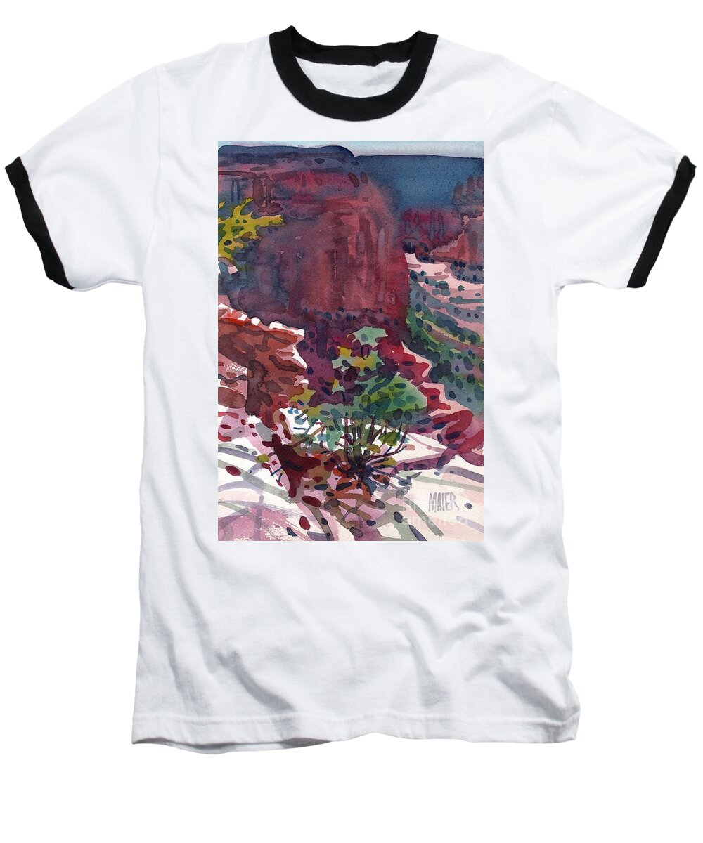 Canyon De Chelly Baseball T-Shirt featuring the painting Canyon View #1 by Donald Maier