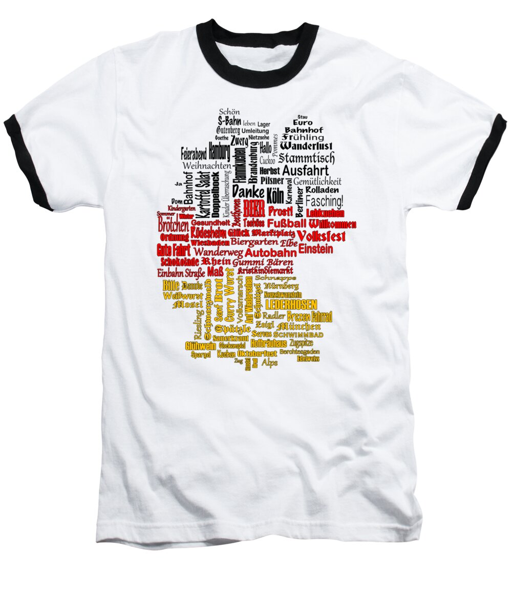 Germany Baseball T-Shirt featuring the digital art Germany Map #2 by Shirley Radabaugh