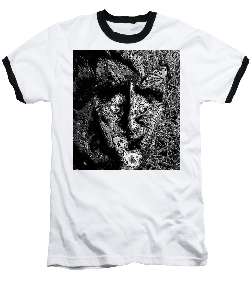 Digital Art Baseball T-Shirt featuring the photograph Coconut the Cat #3 by Belinda Cox