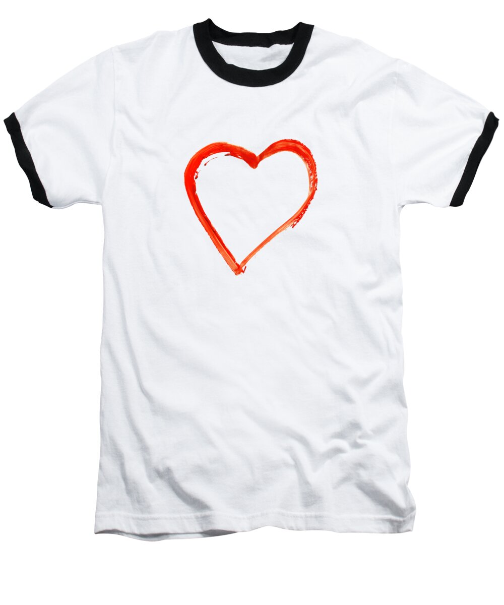 Heart Baseball T-Shirt featuring the drawing Painted heart - symbol of love #3 by Michal Boubin
