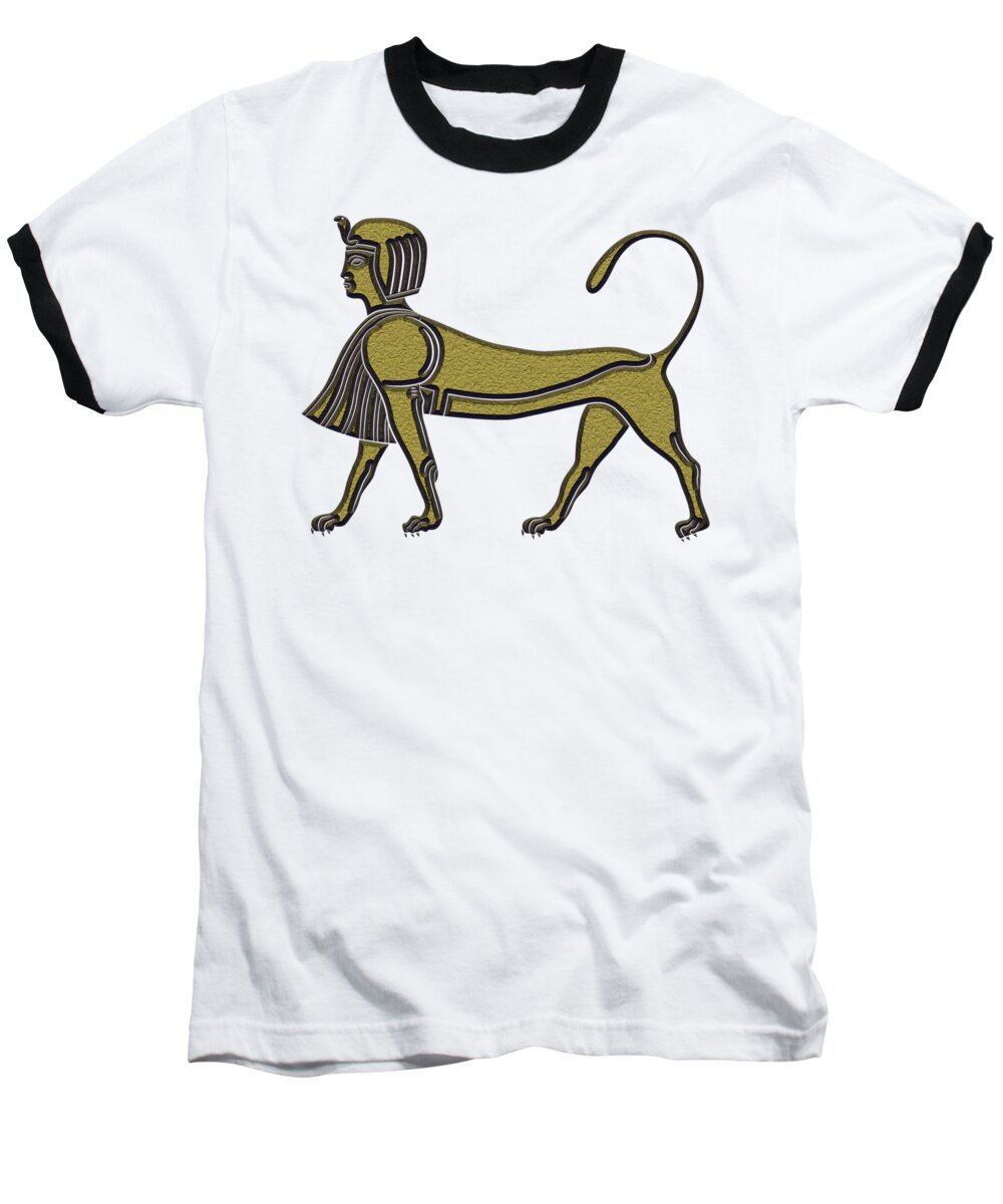 Sphinx Baseball T-Shirt featuring the digital art Sphinx - mythical creature of ancient Egypt #3 by Michal Boubin