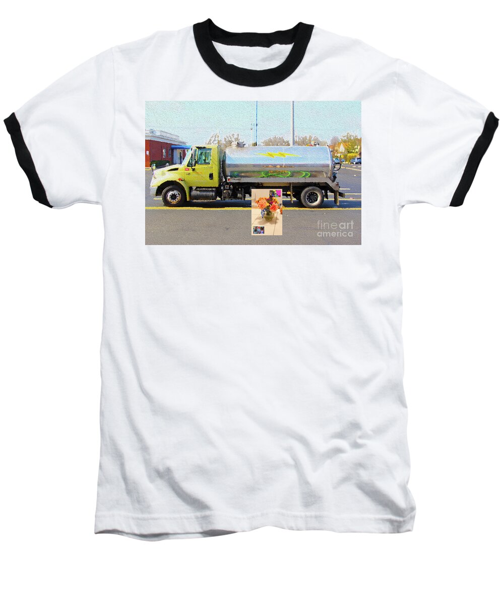  Baseball T-Shirt featuring the digital art 4-18-2057h by Walter Paul Bebirian