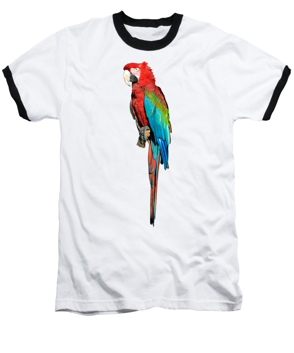 Red And Green Macaw Baseball T-Shirt featuring the photograph Red and Green Macaw #4 by George Atsametakis