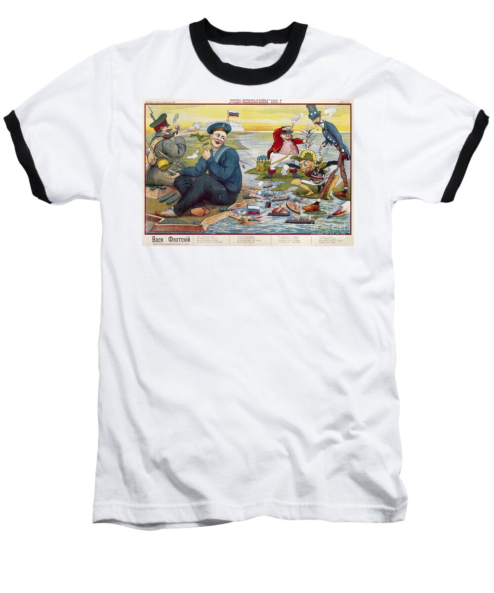 1904 Baseball T-Shirt featuring the drawing RUSSO-JAPANESE WAR PROPAGANDA POSTER, c1905 by Granger