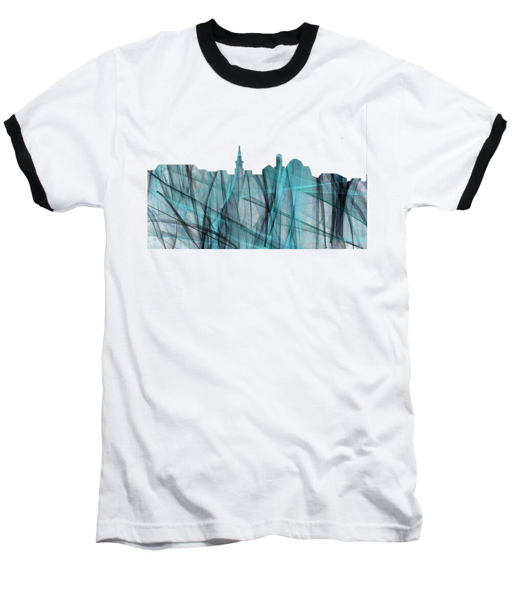 Alexandria Virginia Skyline Baseball T-Shirt featuring the digital art Alexandria Virginia Skyline #5 by Marlene Watson