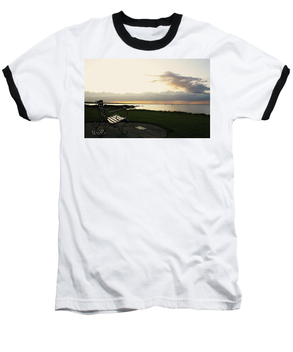 Bench Baseball T-Shirt featuring the photograph A Bench for Percy by Martina Fagan