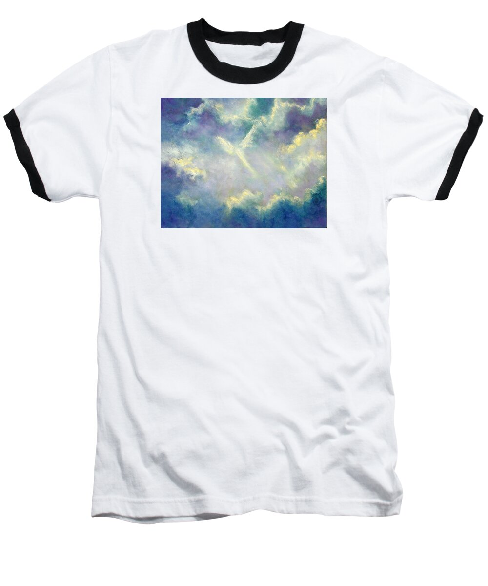 Angel Baseball T-Shirt featuring the painting A Gift From Heaven by Marina Petro