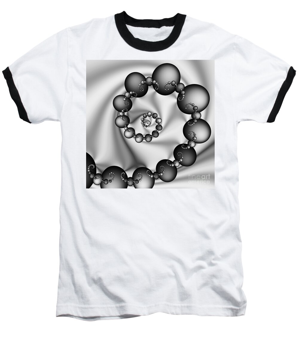 Scientific Art Baseball T-Shirt featuring the digital art Abstract 537 BW by Rolf Bertram