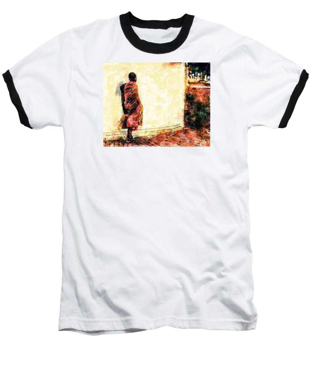 Monk Baseball T-Shirt featuring the digital art Abstract and Bold by Cameron Wood