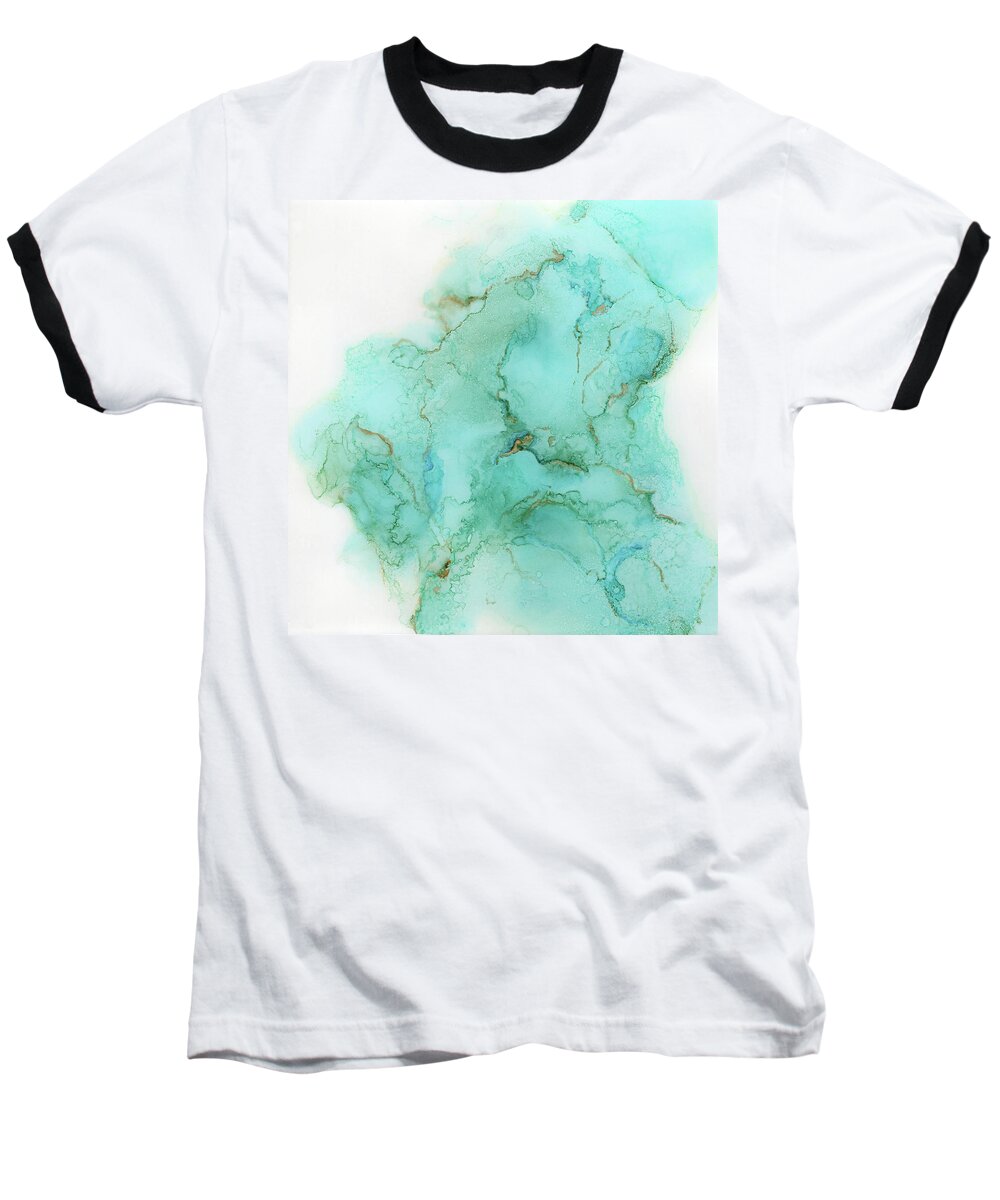 Ink Baseball T-Shirt featuring the painting Across the Blue Sky by Joanne Grant