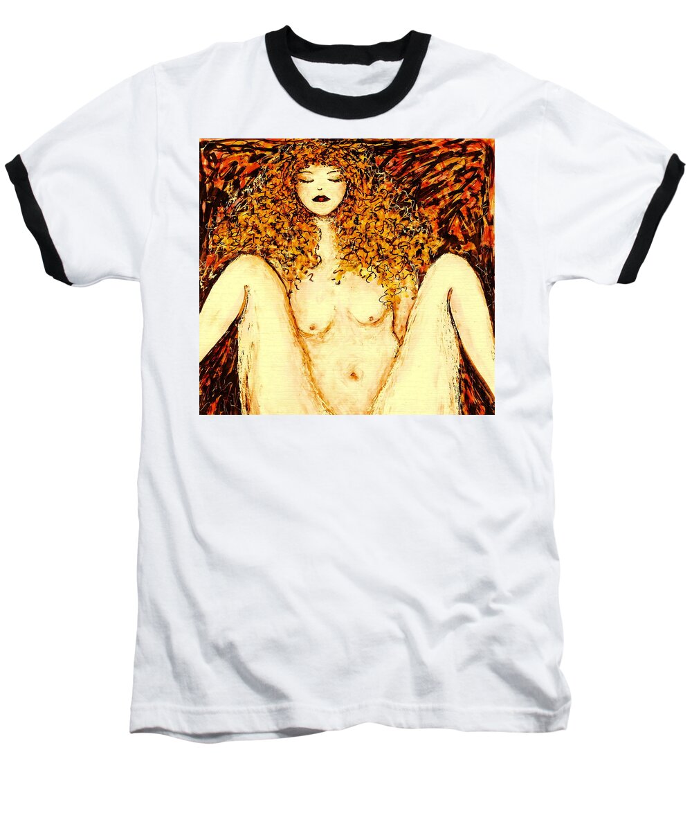 Femme Nue Baseball T-Shirt featuring the painting Afternoon Nap by Natalie Holland
