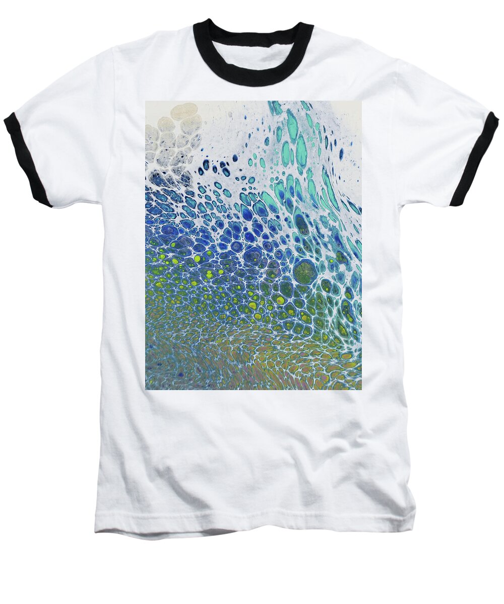 Coastal Baseball T-Shirt featuring the painting Along the Wish Filled Shore by Joanne Grant