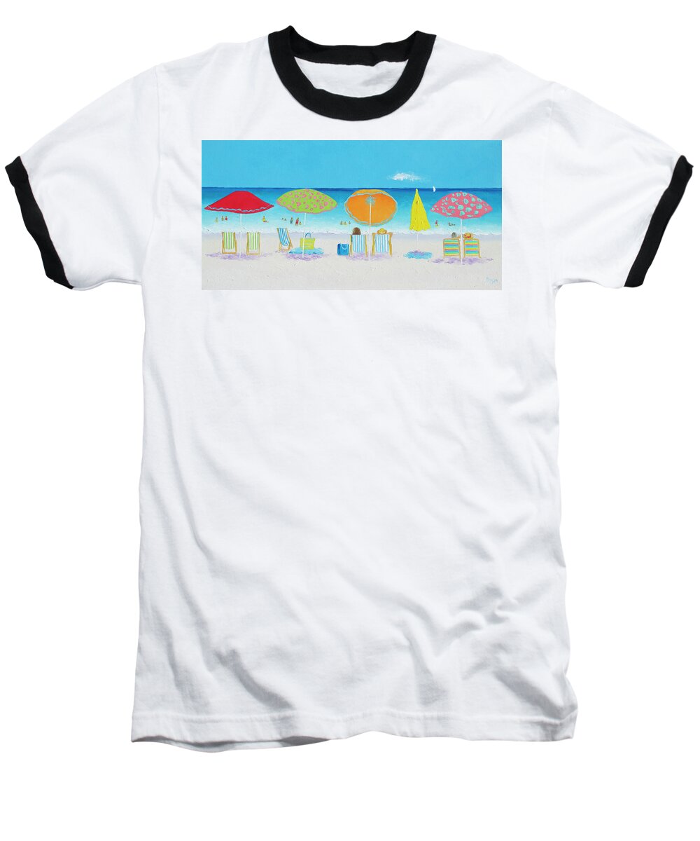 Beach Baseball T-Shirt featuring the painting Another Perfect Beach Day by Jan Matson