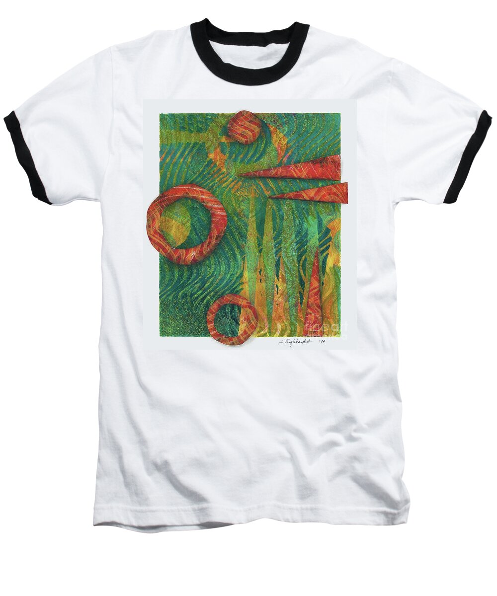 Abstract Baseball T-Shirt featuring the painting Another World by Laurel Englehardt