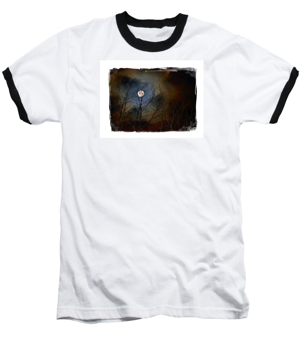 Moon Baseball T-Shirt featuring the photograph Artsy Moon by Lila Fisher-Wenzel