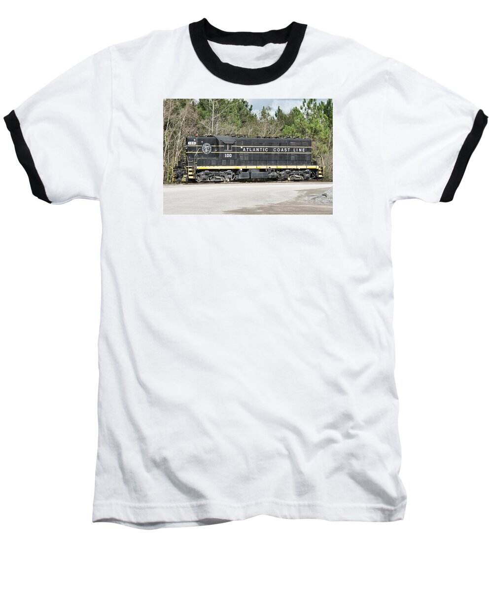 Locomotive Baseball T-Shirt featuring the photograph Atlantic Coast Line GP7 #100 by John Black